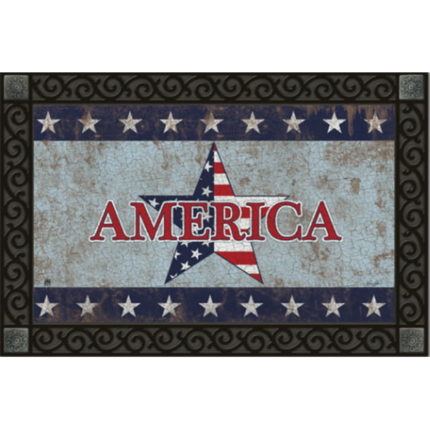 American Mason Jar Patriotic Doormat Primitive Indoor Outdoor 18" x 30" 